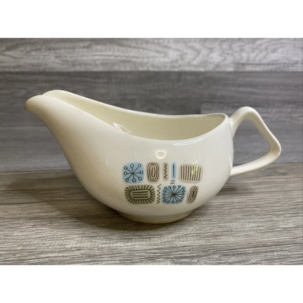Vintage Atomic Gravy Boat‎ Temporama Canonsburg Pottery  1950s